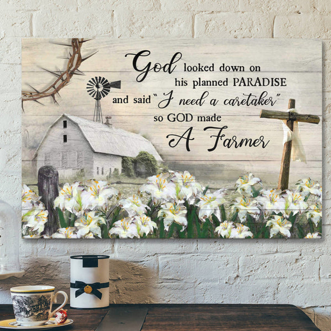Lily Field Farm - God Looked Down On His Planned Paradise - Bible Verse Canvas - Scripture Canvas Wall Art