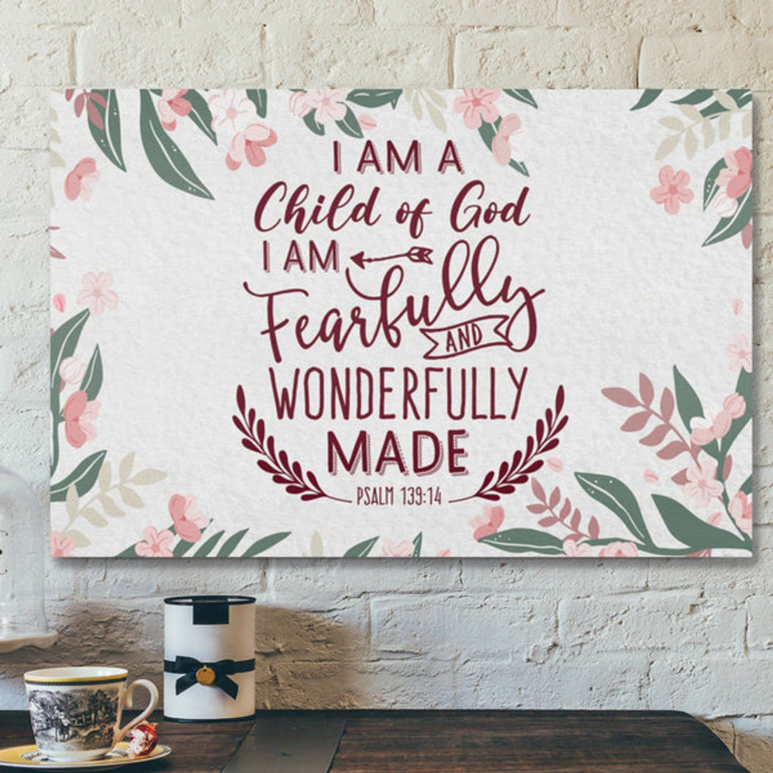 Bible Verse Canvas - A Child Of God Fearfully And Wonderfully Made Psalm 13914 Canvas - Scripture Canvas Wall Art