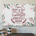 Bible Verse Canvas - A Child Of God Fearfully And Wonderfully Made Psalm 13914 Canvas - Scripture Canvas Wall Art
