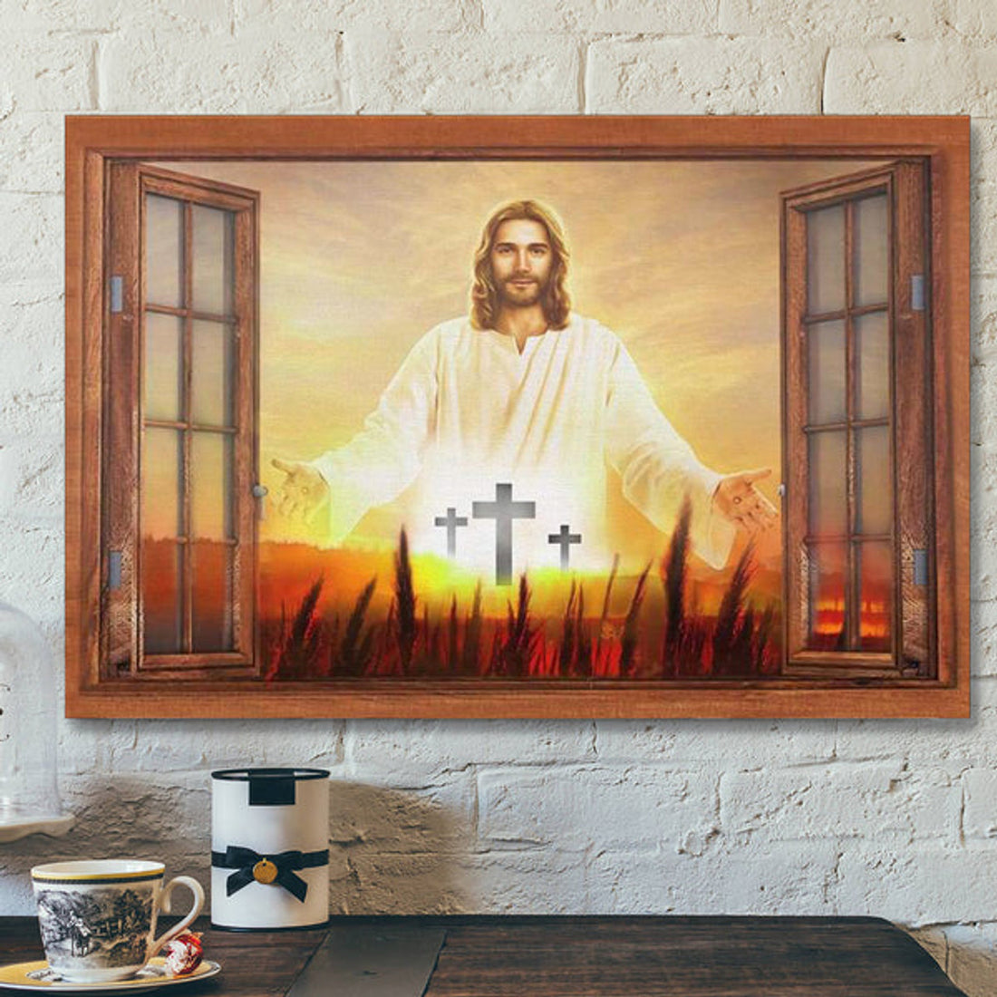 Jesus With Open Arms Christian Wall Art Canvas - Bible Verse Canvas - Scripture Canvas Wall Art
