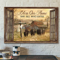 Window Barn And Tranquil Farm - Bless On Home Who Are Enter Canvas Wall Art - Bible Verse Canvas - Scripture Canvas Wall Art