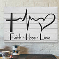 Bible Verse Canvas - Faith Hope Love Canvas Wall Art - Scripture Canvas Wall Art