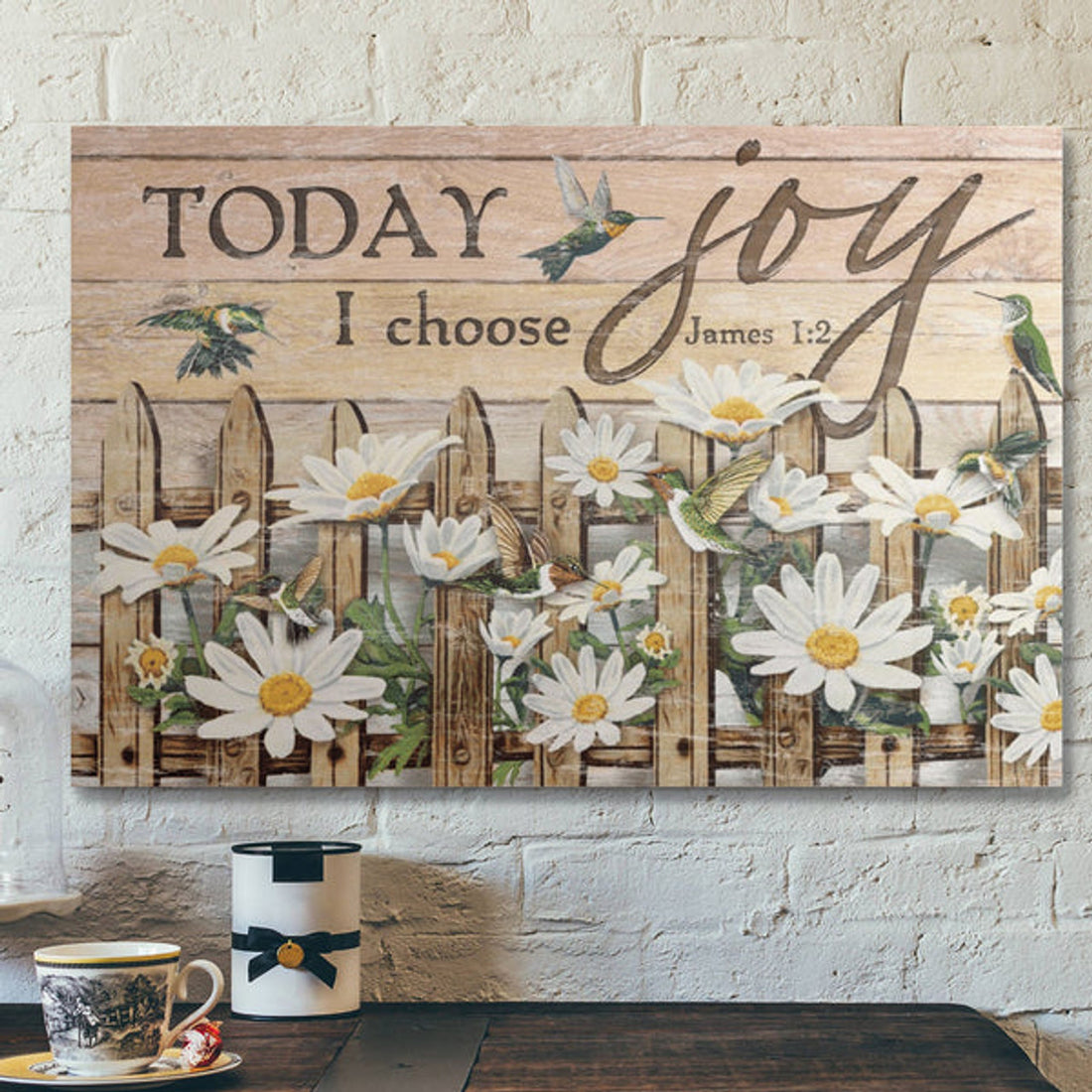Today I Choose Joy Canvas Posters - Daisy And Hummingbird