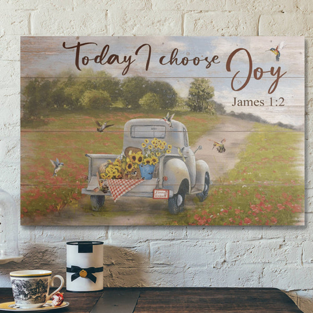 Bible Verse Wall Art Canvas - Beautiful Car - Today I Choose Joy Canvas
