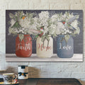 Bible Verse Wall Art Canvas - Flower Of Faith Hope And Love Canvas