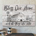 Black Sketch Farm - Bless Our Home Canvas Wall Art - Bible Verse Canvas - Scripture Canvas Wall Art