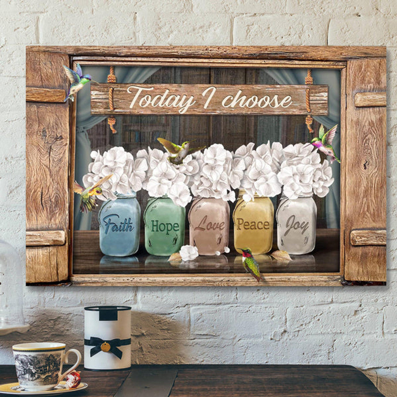 Hummingbird And Beautiful Flower - Today I Choose Joy Canvas Wall Art - Bible Verse Canvas - Scripture Canvas Wall Art