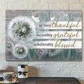 White Butterfly And Dandelion - Unbelievably Blessed - Bible Verse Canvas - Scripture Canvas Wall Art