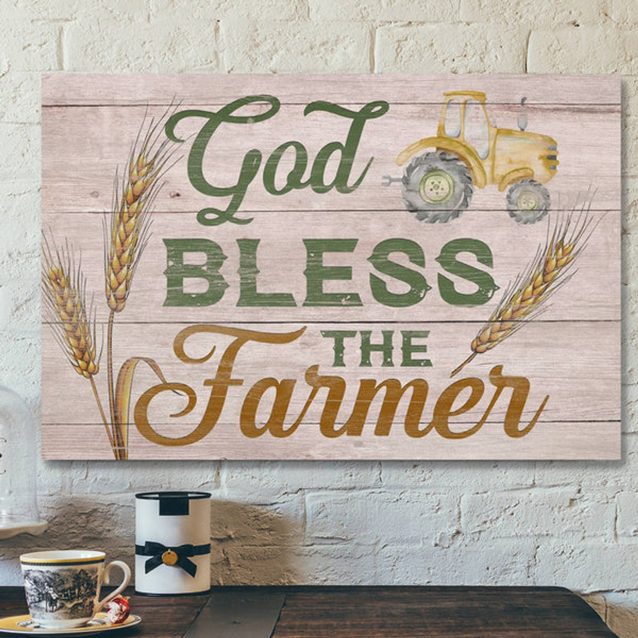 Bible Verse Canvas - God Bless The Farmer Wall Art Canvas - Scripture Canvas Wall Art