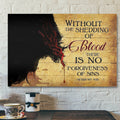 Bible Verse Canvas - Without The Shedding Of Blood Hebrews 922 Canvas - Scripture Canvas Wall Art