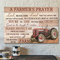 Red Truck - A Farmer's Prayer Canvas Wall Art - Bible Verse Canvas - Scripture Canvas Wall Art