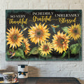 Sunflower Canvas - Thankful Grateful Blesses Canvas Wall Art - Bible Verse Canvas - Scripture Canvas Wall Art