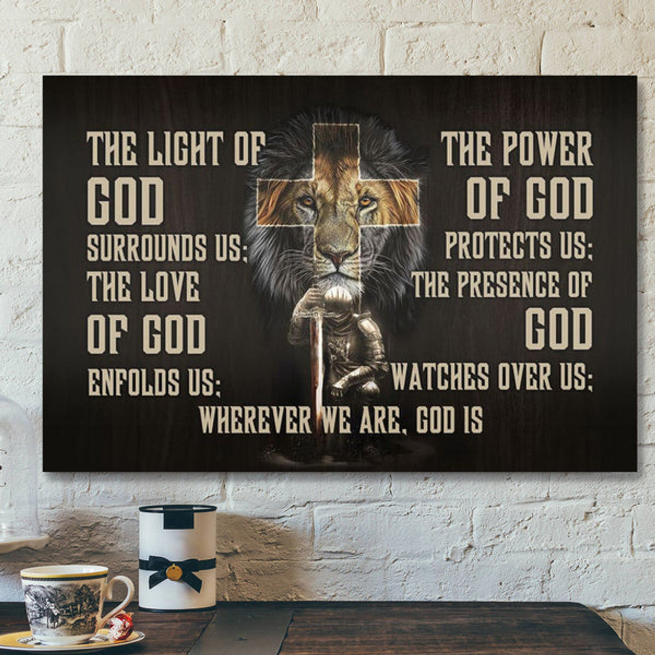 Bible Verse Canvas - Warrior Lion Of Judah Canvas Warrior Prayer For Protection Wall Art Canvas Print - Scripture Canvas Wall Art