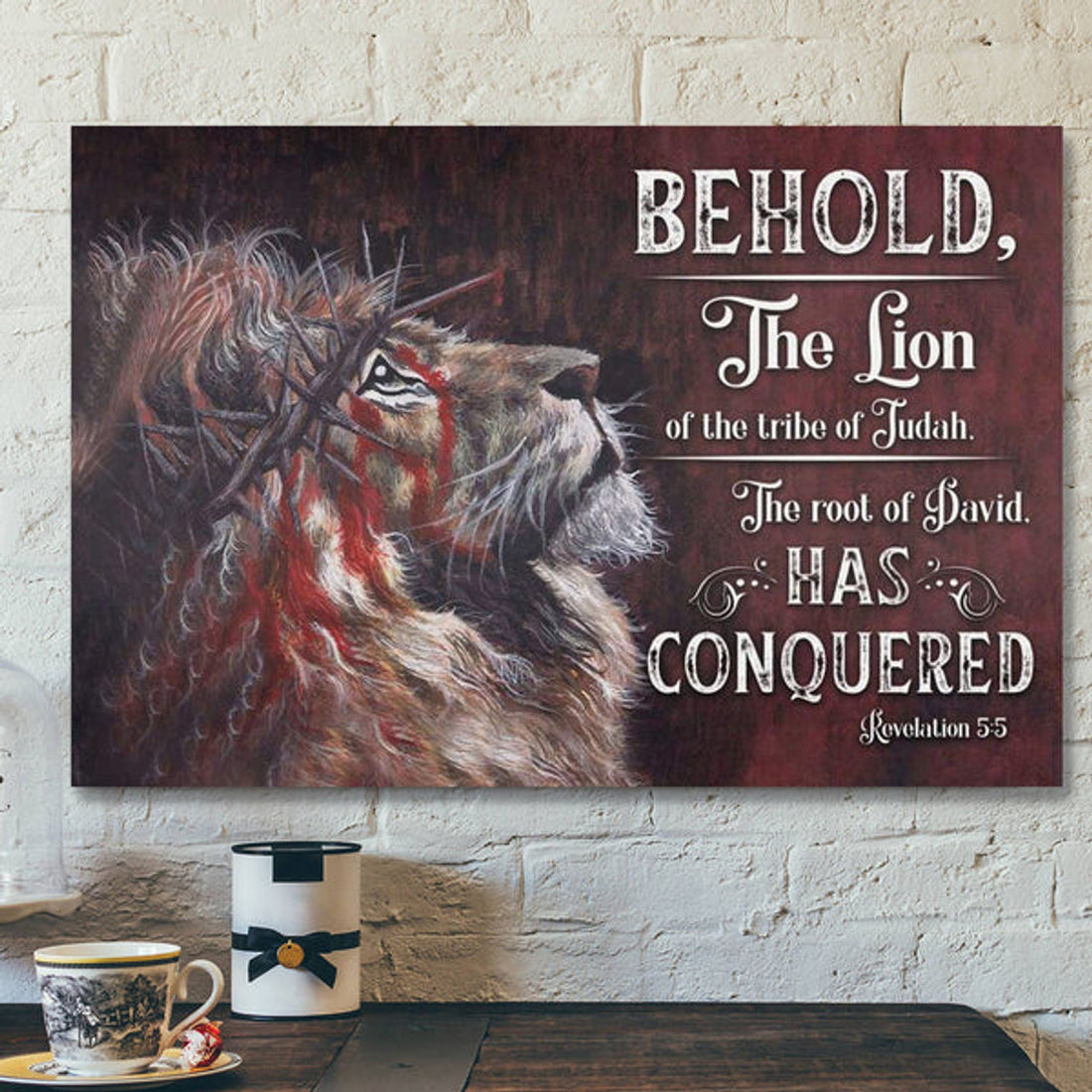 God Canvas Prints - Jesus Canvas Art - Revelation 55 Behold The Lion Of The Tribe Of Judah Canvas Wall Art