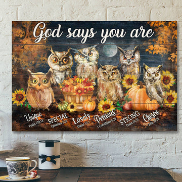The Owls - God Says You Are Canvas Wall Art - Bible Verse Canvas - Scripture Canvas Wall Art