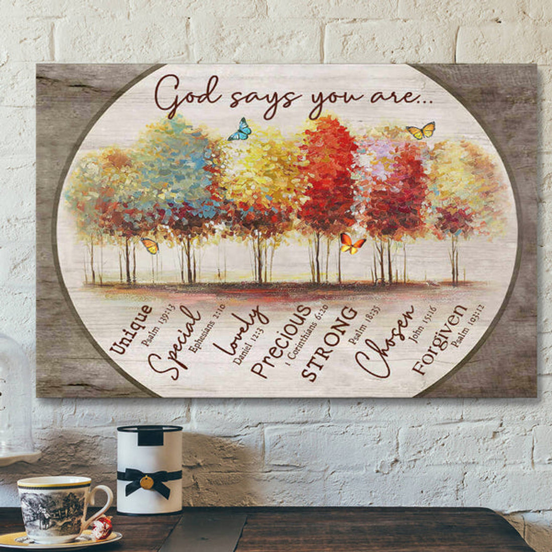 God Says You Are Butterfly Canvas - Bible Verse Canvas - Scripture Canvas Wall Art 