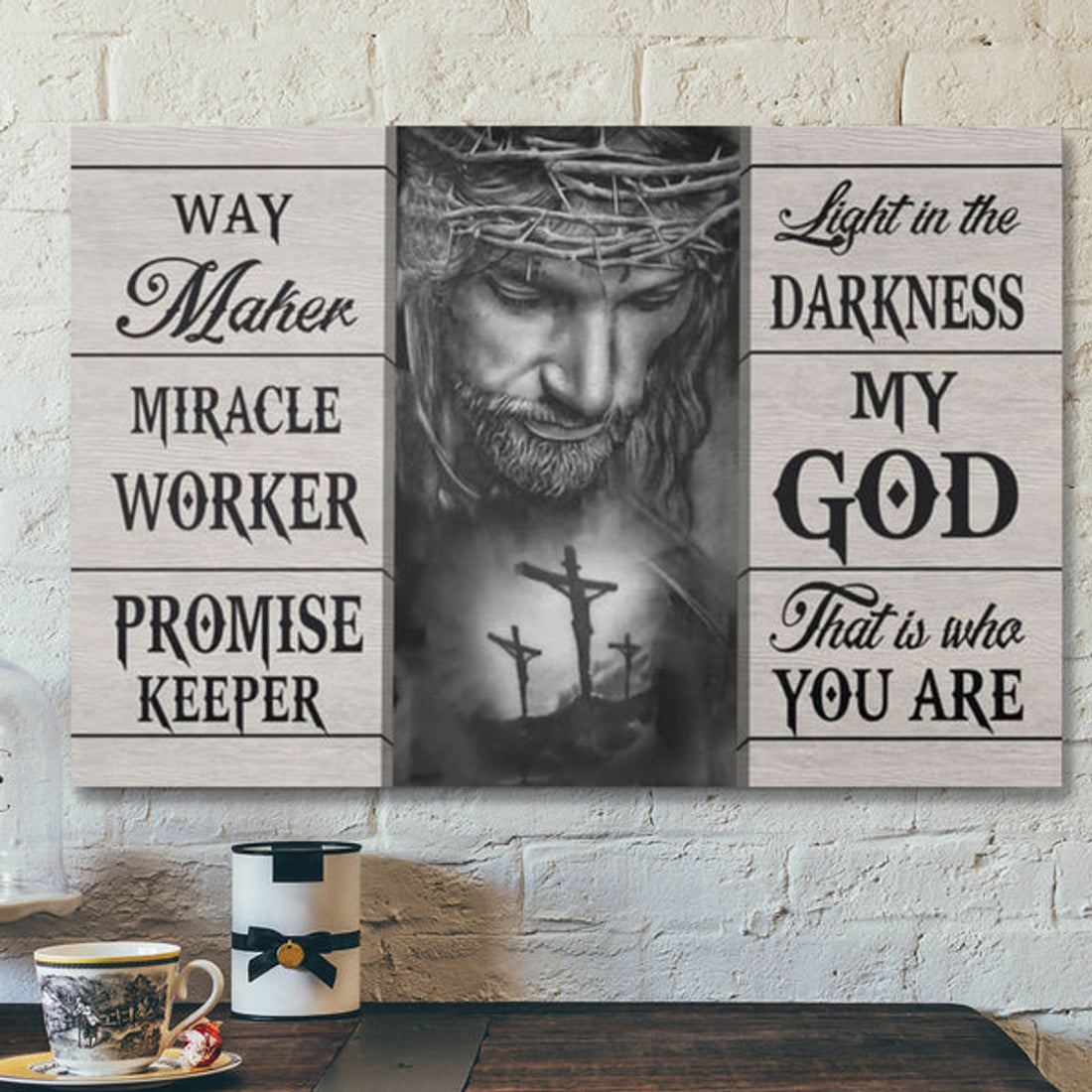 Bible Verse Canvas - Way Maker Miracle Worker Canvas Wall Art - Scripture Canvas Wall Art 