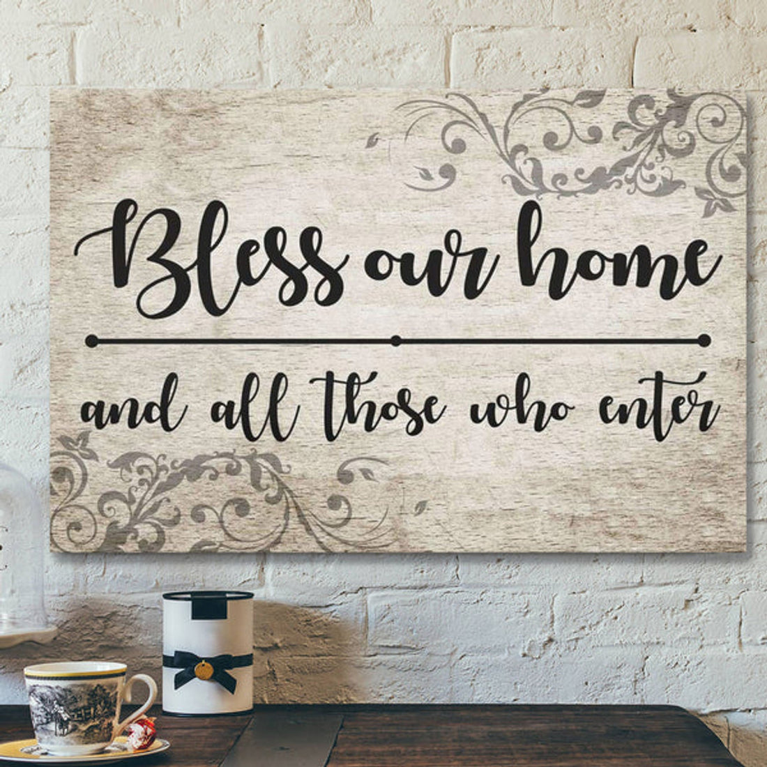 God Canvas Prints - Jesus Canvas Art - Bless Our Home And All Those Who Enter Canvas Print - Welcome Wall Art 