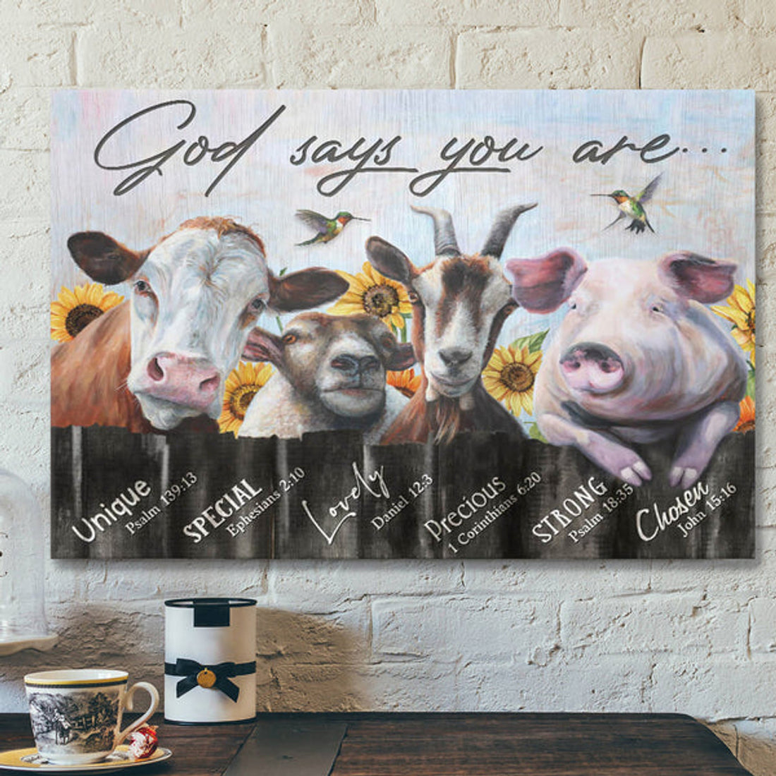 Farm – God Says You Are - Bible Verse Canvas - Scripture Canvas Wall Art 