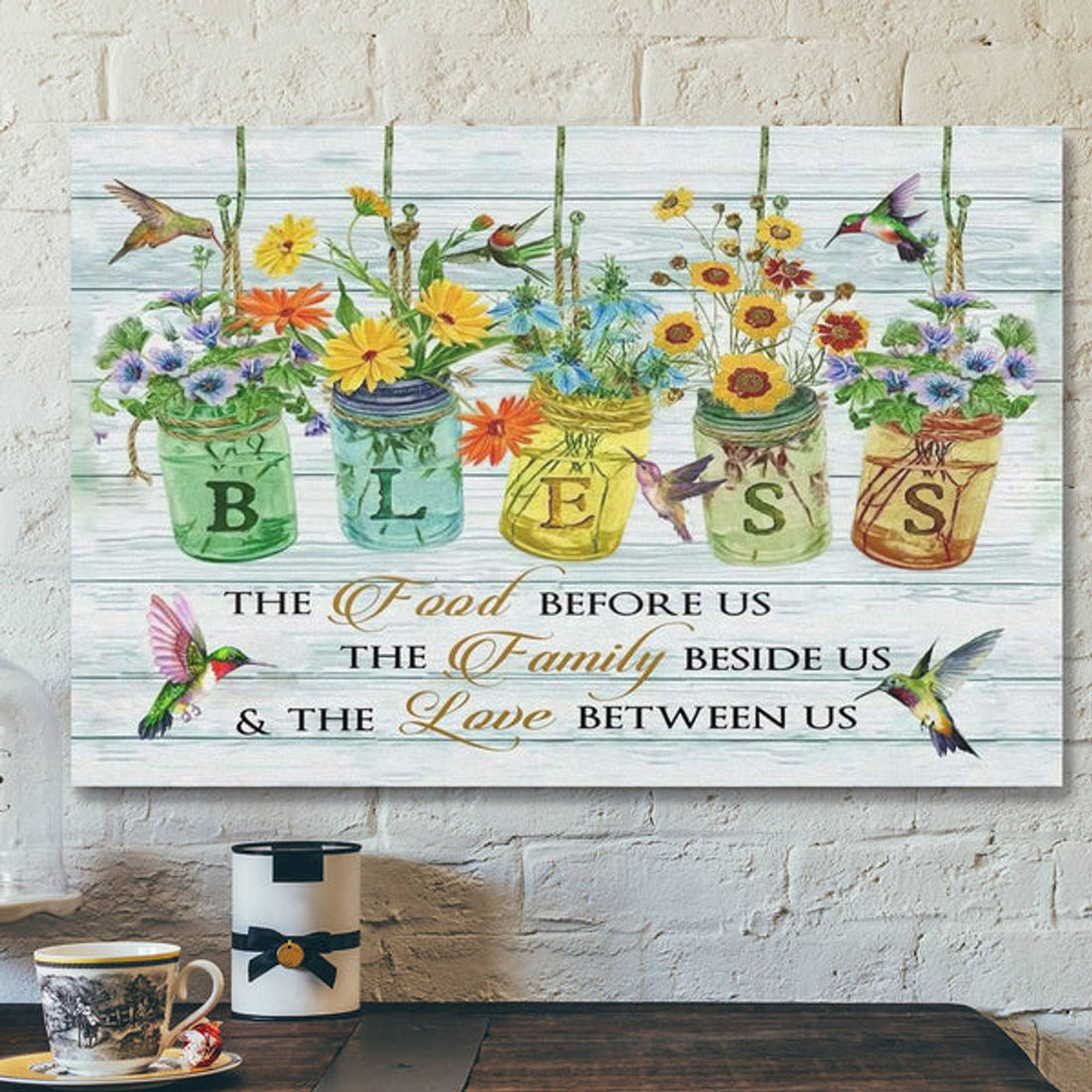 Bless The Food Before Us Canvas Wall Art - Christian Poster 