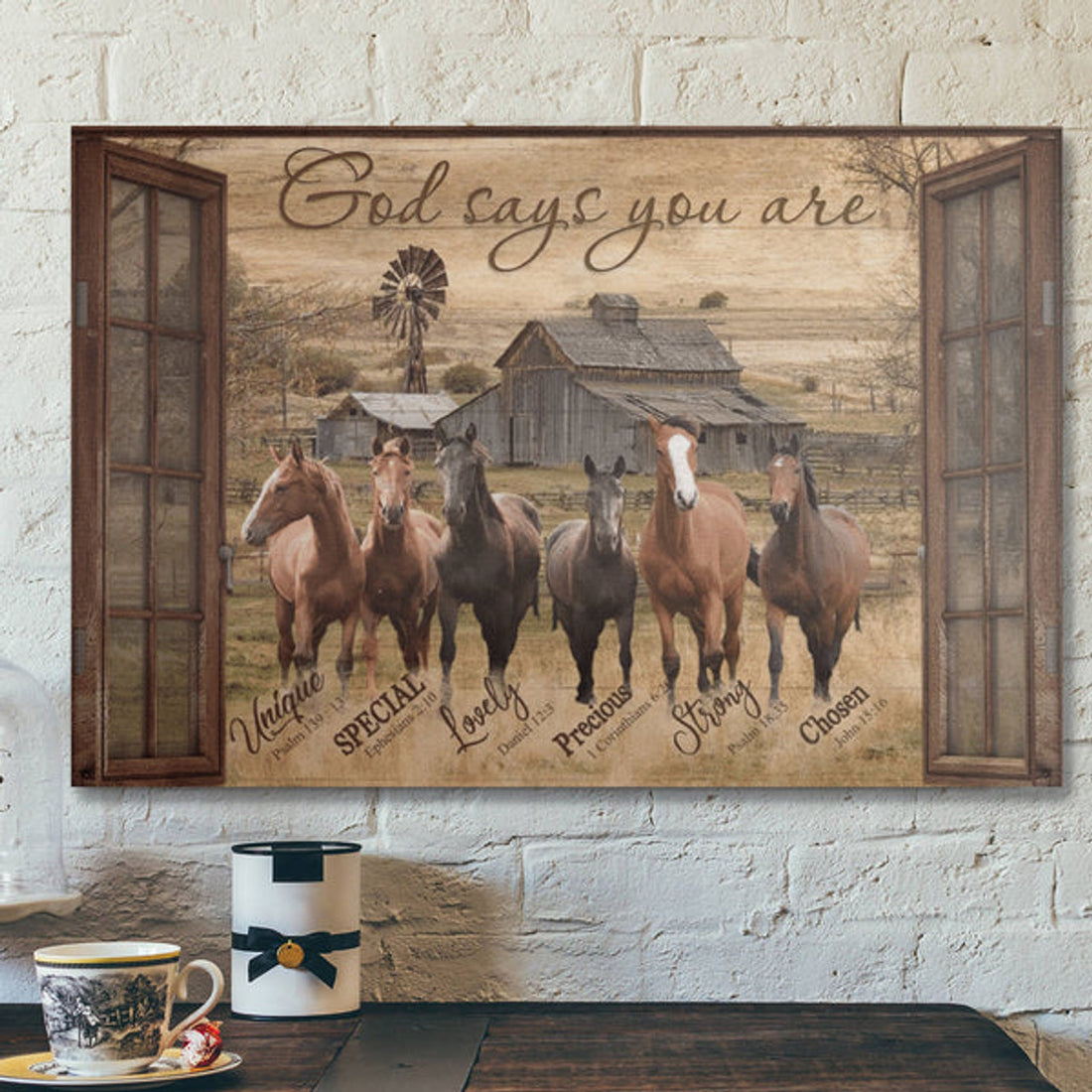 Bible Verse Wall Art Canvas - Amazing Horse - God Says You Are Canvas 