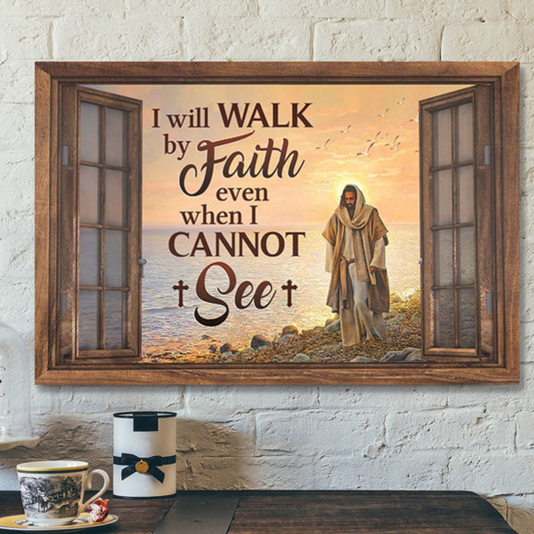God Canvas - Bible Verse Canvas - I Will Walk By Faith Even I Cannot See - Special Jesus Canvas - Scripture Canvas 