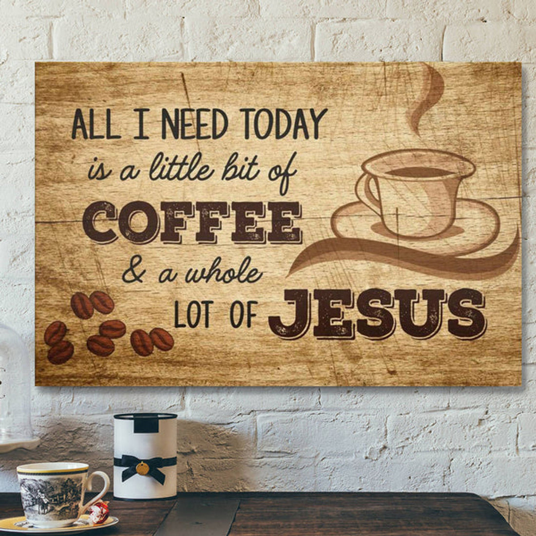 God Canvas Prints - Jesus Canvas Art - Jesus And Coffee Canvas Wall Art - Christian Wall Art 