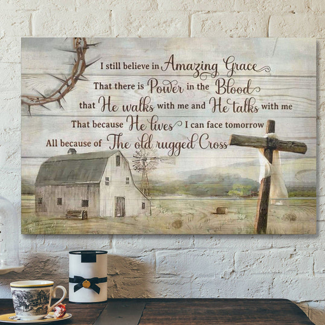 I Still Believe In Amazing Grace Wall Art - Rustic Farmhouse - Christian Canvas 