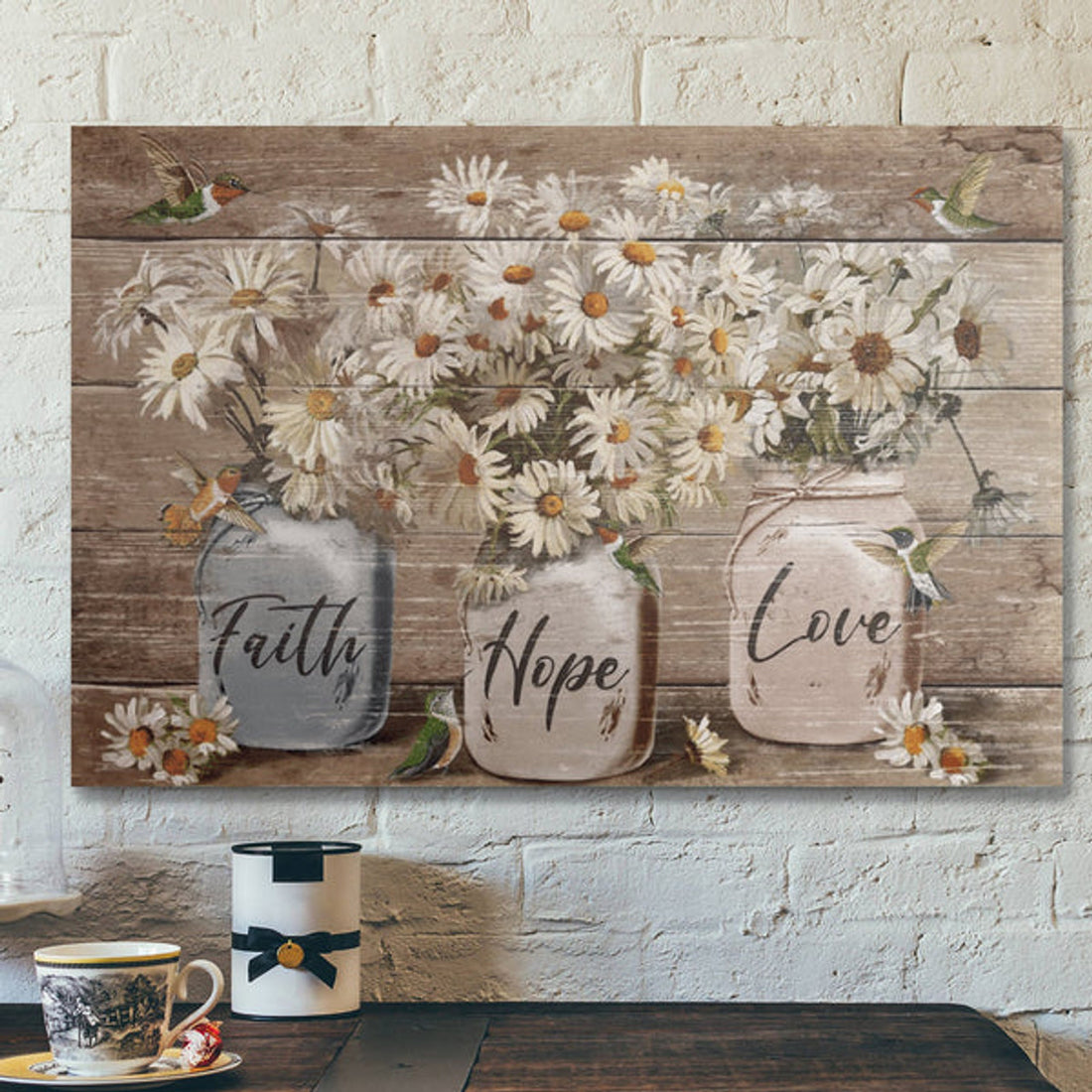 Bible Verse Wall Art Canvas - Beautiful Flower - Faith Hope And Love Canvas 