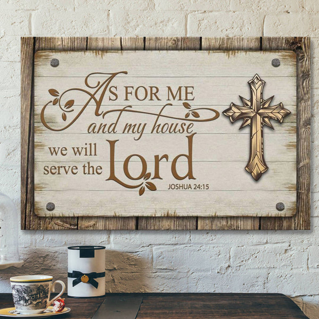 As For Me And My House We Will Serve The Lord Canvas - Bible Verse Wall Art 