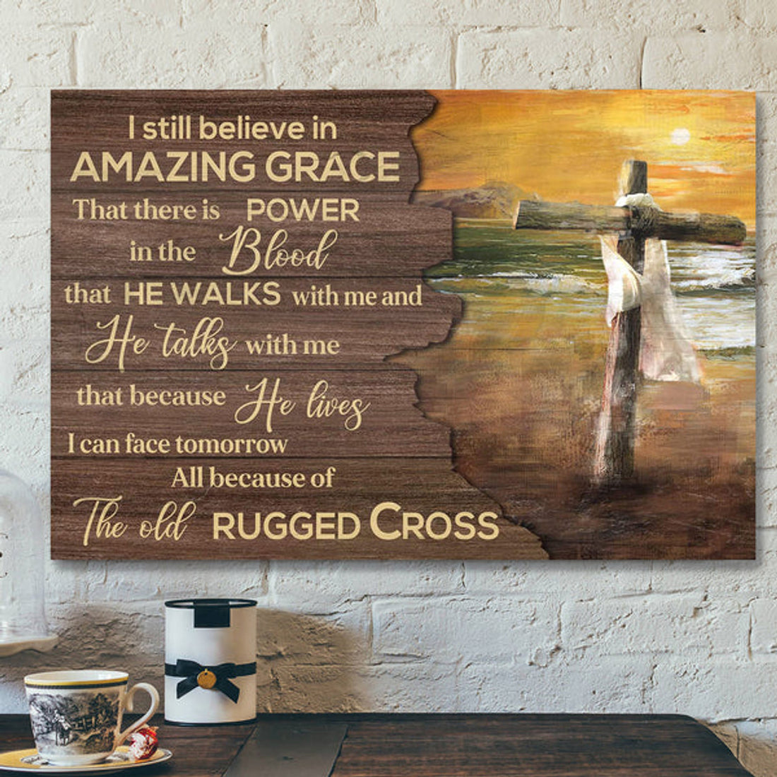 Sunset On The Beach - I Still Believe In Amazing Grace - Bible Verse Canvas - Scripture Canvas Wall Art 