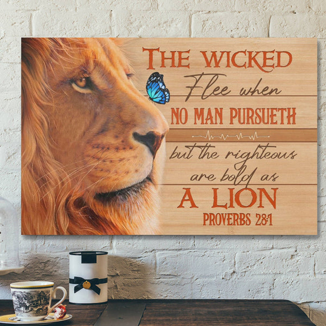 Bible Verse Canvas - The Righteous Are Bold As A Lion Proverbs 281 Canvas - Scripture Canvas Wall Art 