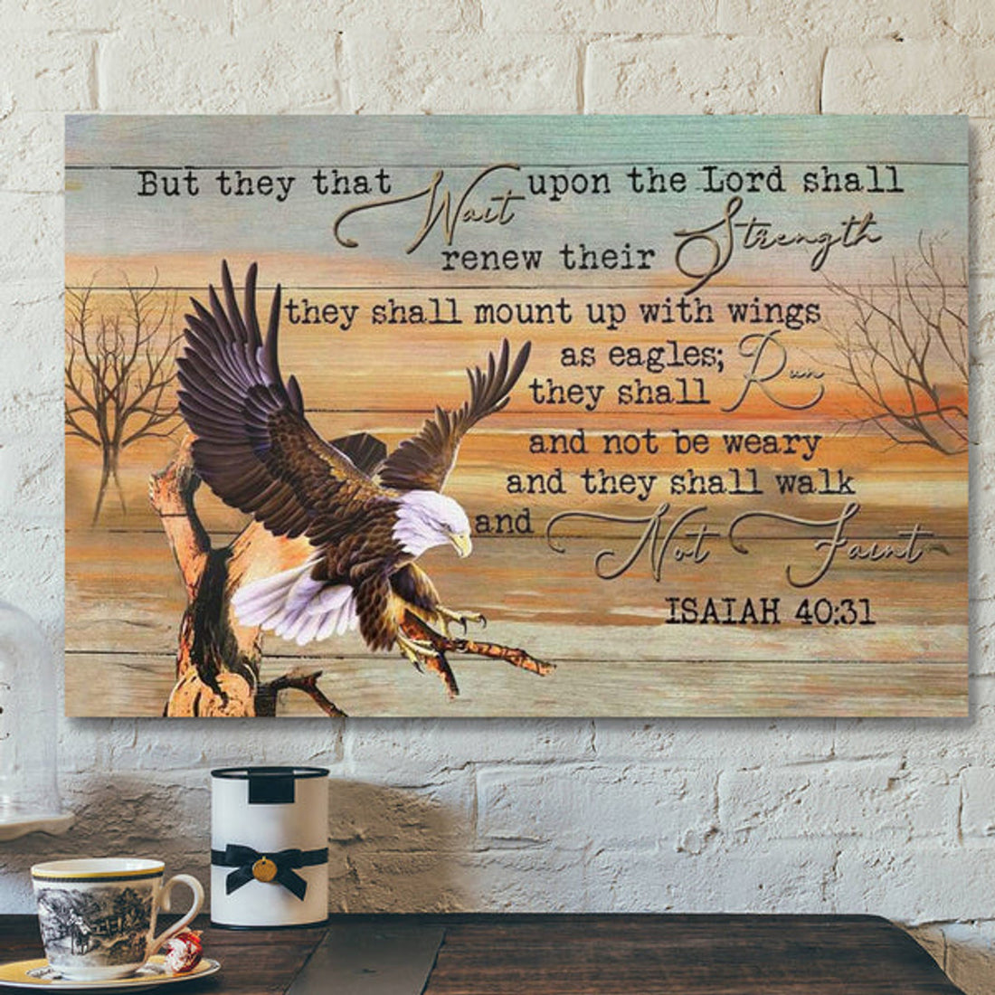 Eagle Canvas Prints - They That Wait Upon The Lord Isaiah 4031 - Bible Verse Wall Art 