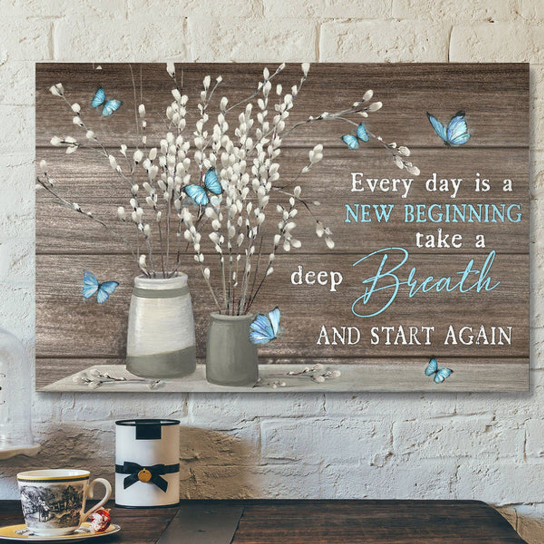 Jesus God Landscape Canvas Prints - God Wall Art - Every Day Is New Beginning Take A Deep Breath And Start Again 