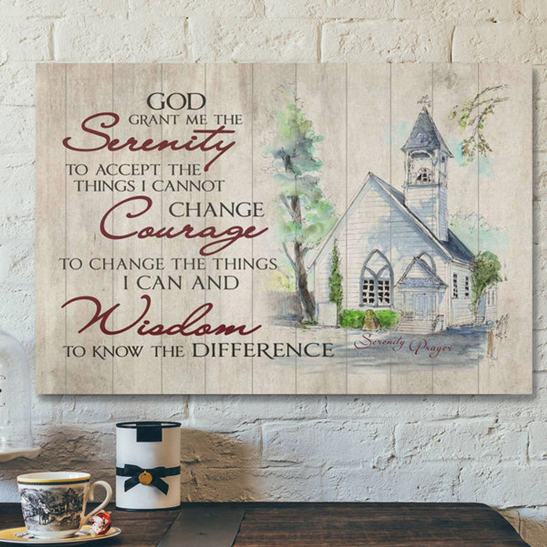 God Canvas Prints - Jesus Canvas Art - Serenity Prayer Canvas Wall Art - Bible Verse Wall Art Canvas 
