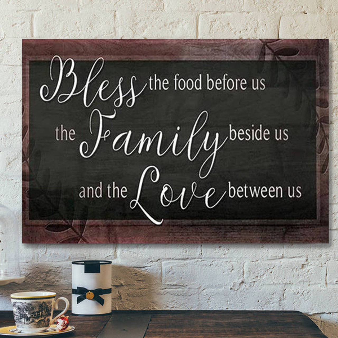 Bible Verse Canvas - Bless The Food Jesus - Scripture Canvas Wall Art