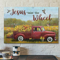 Bible Verse Canvas - Jesus Take The Wheel Flower Truck Canvas - Scripture Canvas Wall Art