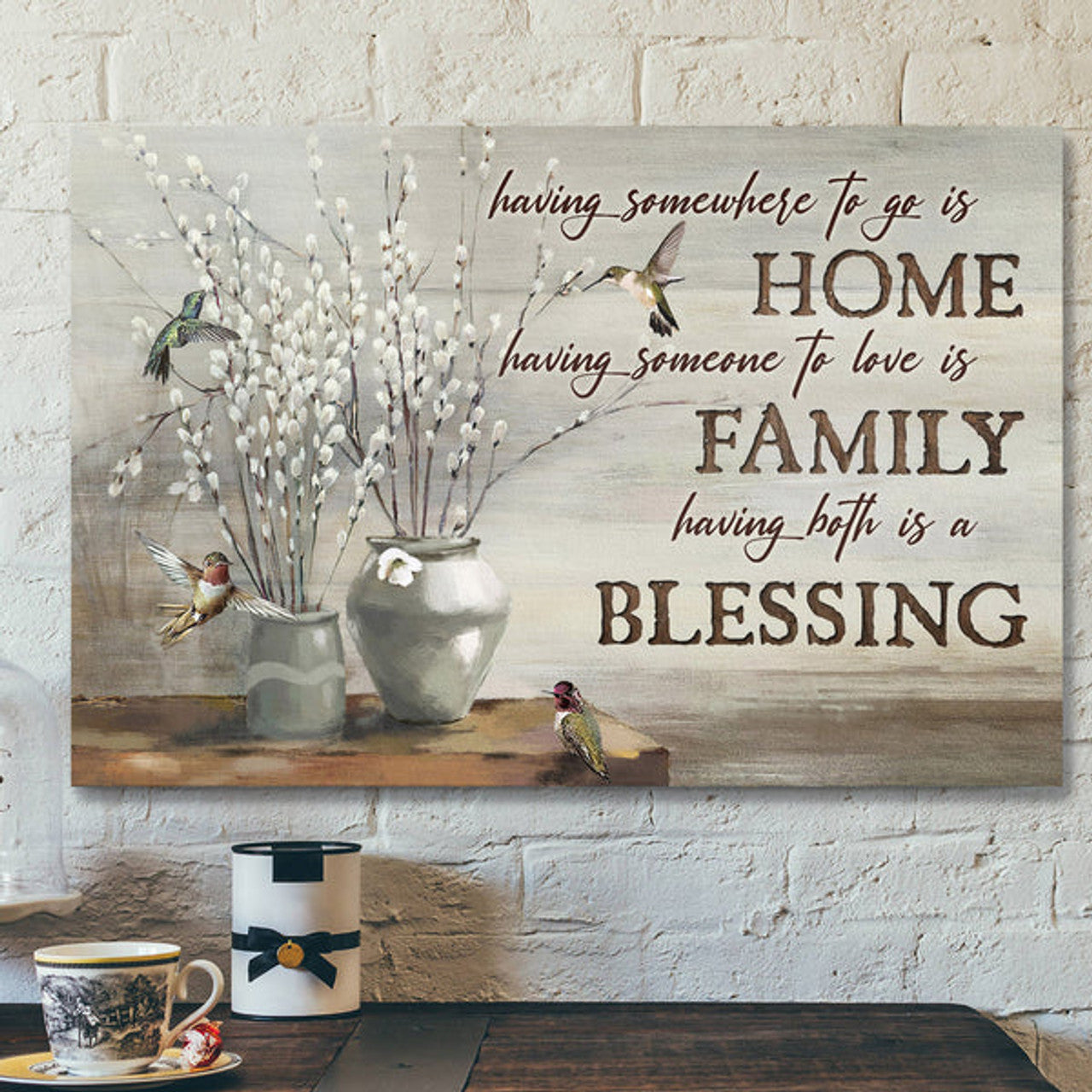 Having Both Home And Family Is A Blessing - Bible Verse Canvas - Scripture Canvas Wall Art