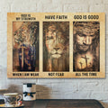 Bible Verse Canvas - Have Faith And Strength God Is Good Canvas Wall Art - Scripture Canvas Wall Art