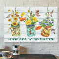 Bible Verse Canvas - Bless This Home And All Who Enter Floral Sparrow Canvas Print - Scripture Canvas Wall Art