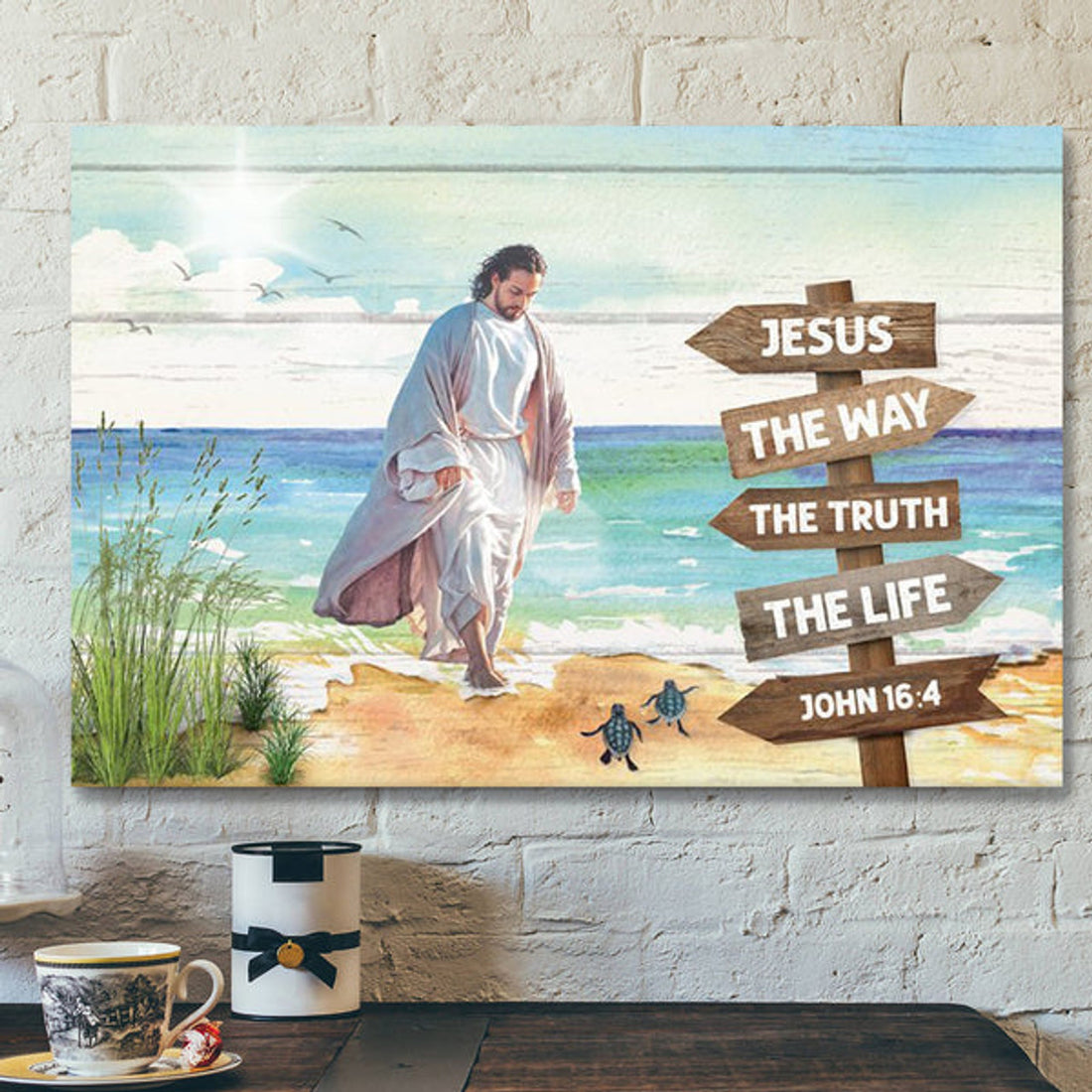 God Canvas - Bible Verse Canvas - God Comes To Us Over The Water - Unique Christian Canvas - Scripture Canvas
