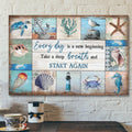 The Sea - Everyday Is A New Beginning Canvas Wall Art - Bible Verse Canvas - Scripture Canvas Wall Art