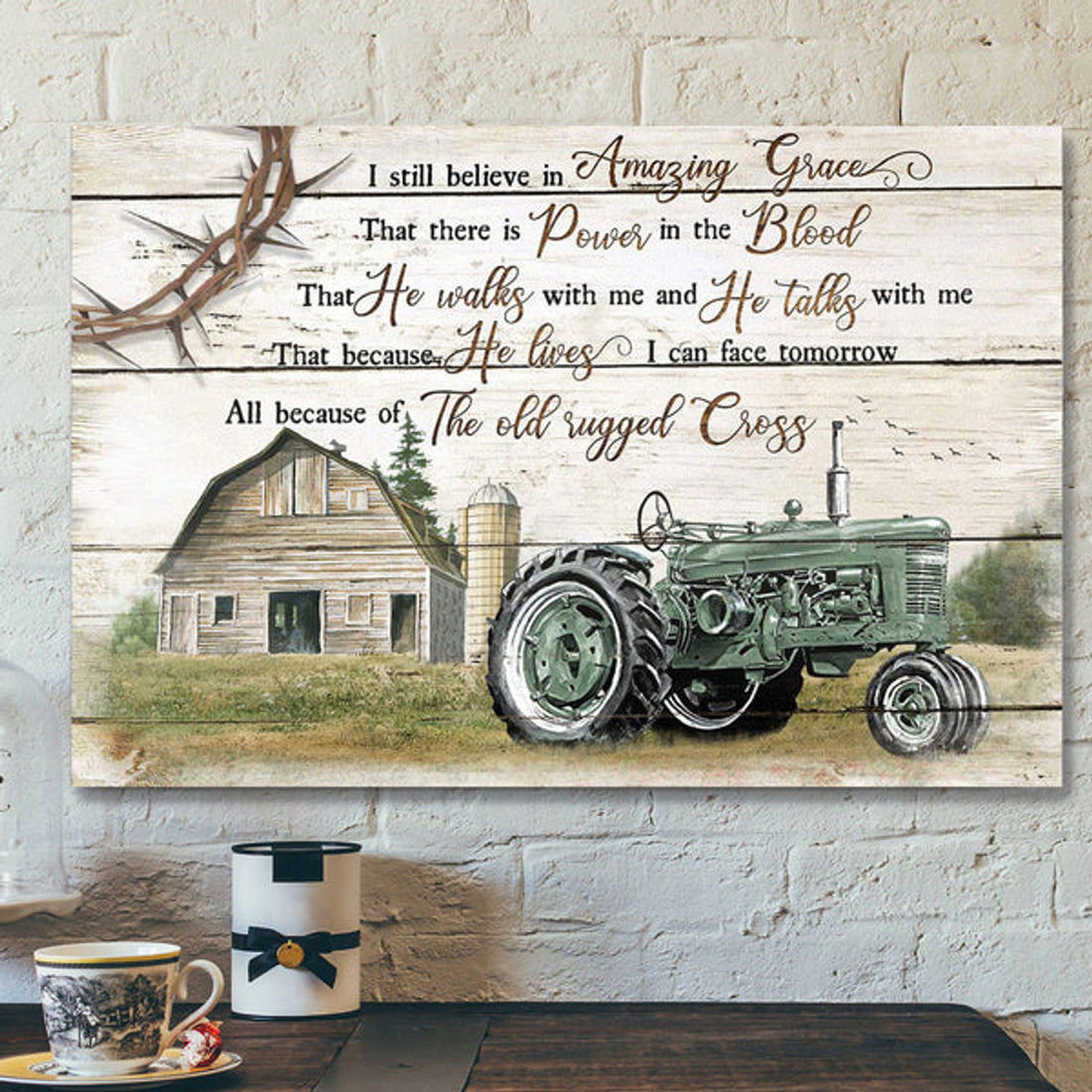Green Electric Tricycle - I Still Believe In Amazing Grace - Bible Verse Canvas - Scripture Canvas Wall Art