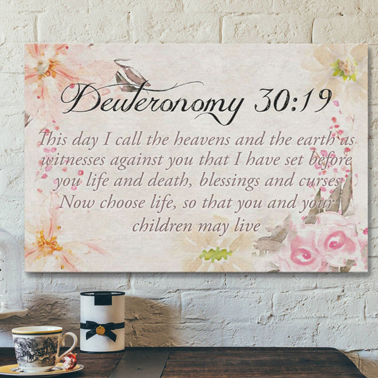 Bible Verse Canvas - This Day I Call The Heavens And The Earth Deuteronomy 30 19 Canvas - Scripture Canvas Wall Art