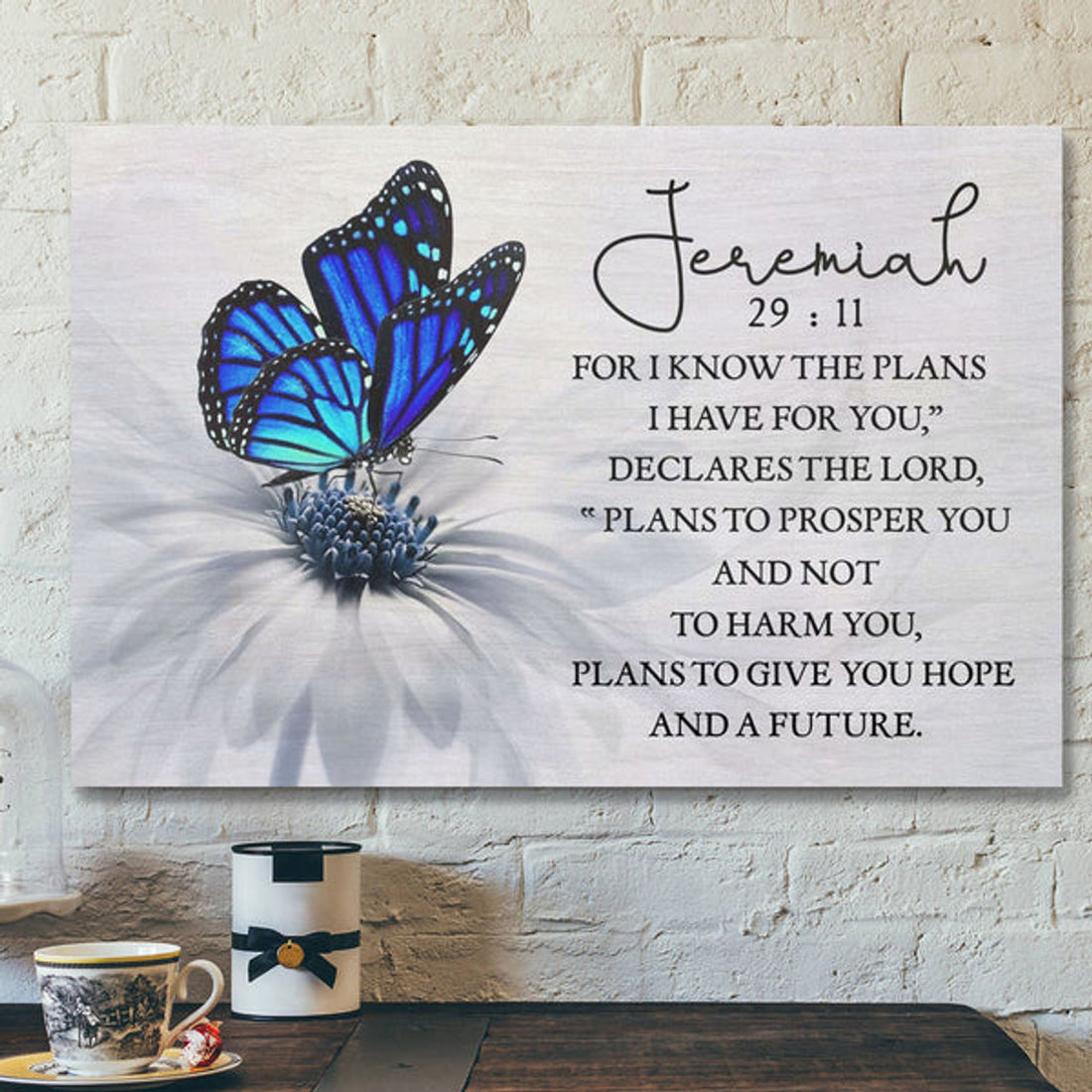 God Canvas Prints - Jesus Canvas Art - For I Know The Plans I Have For You Jeremiah 2911 Butterfly Wall Art Canvas