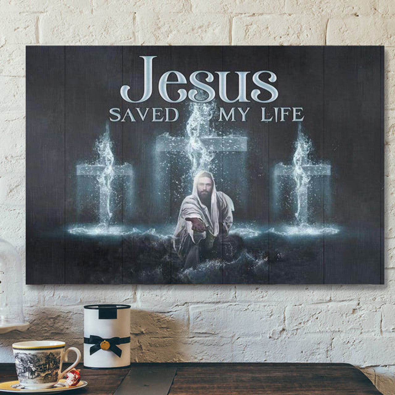 Bible Verse Canvas - Jesus Saved My Life Canvas Wall Art