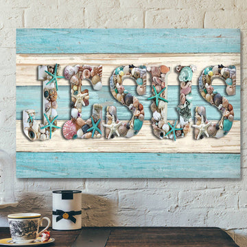 Bible Verse Canvas - Seashell - Jesus Landscape Canvas Print - Scripture Canvas Wall Art