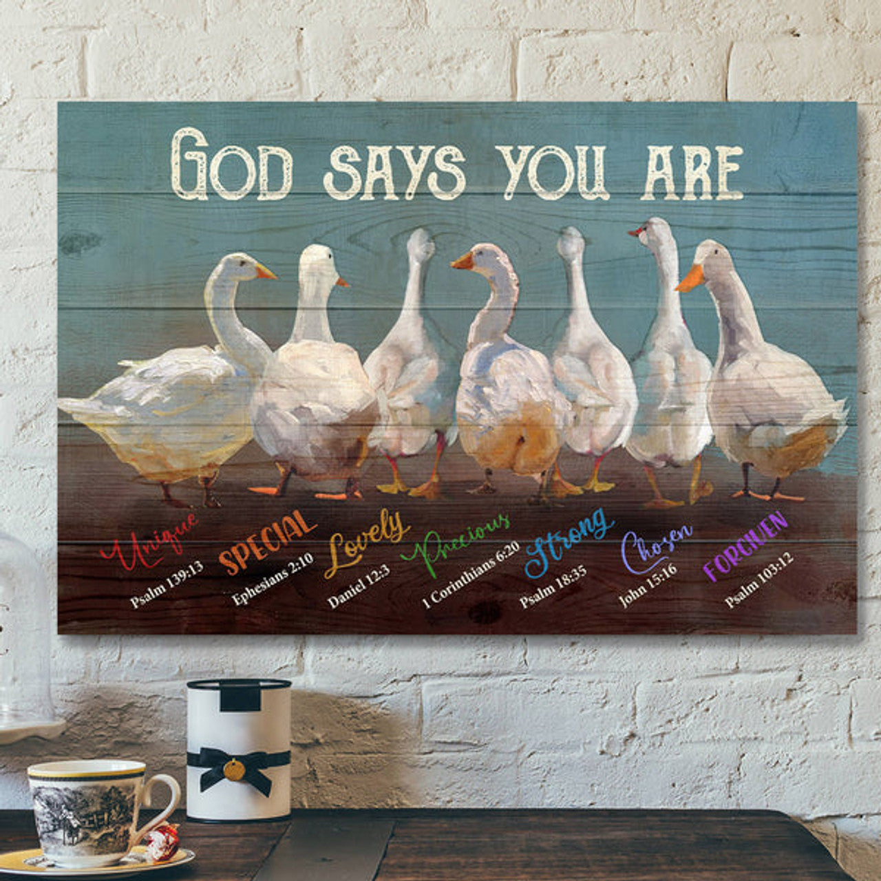 Duck - God Says You Are Jesus - Bible Verse Canvas - Scripture Canvas Wall Art