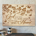 Bible Verse Canvas - God Has You In His Arms I Have You In My Heart Canvas - Scripture Canvas Wall Art
