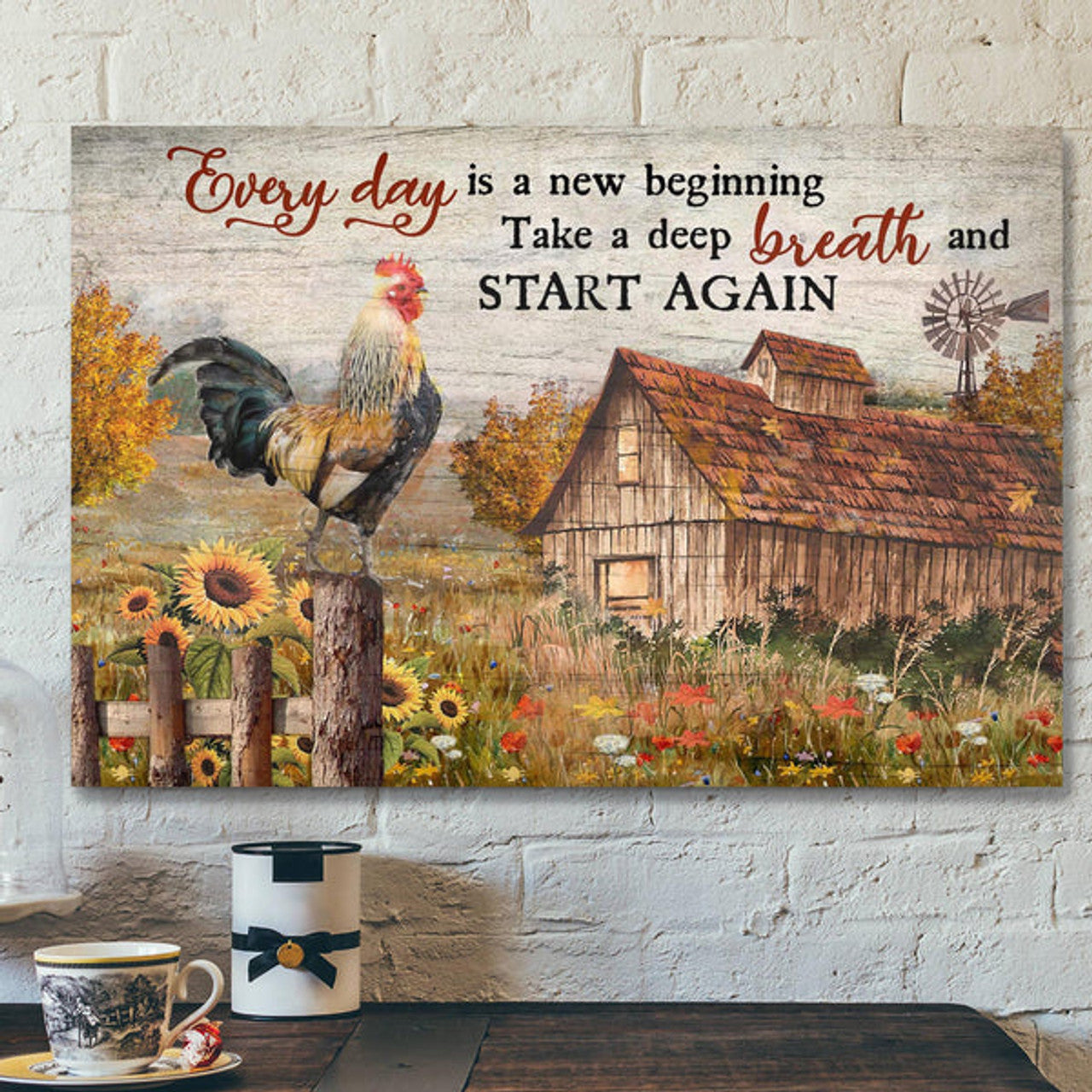 Wonderful Farm - Everyday Is A New Beginning Canvas Wall Art - Bible Verse Canvas